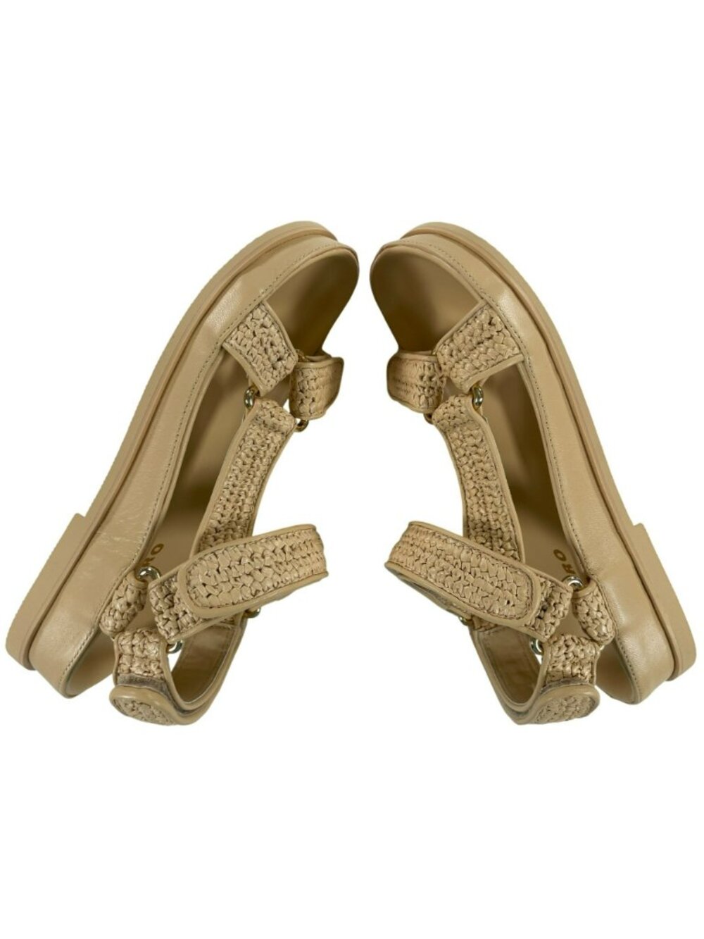 Sandro Raffia Flat Sandals Beige Open Toe Comfy Casual Women's Size 8 NEW - Picture 3 of 9